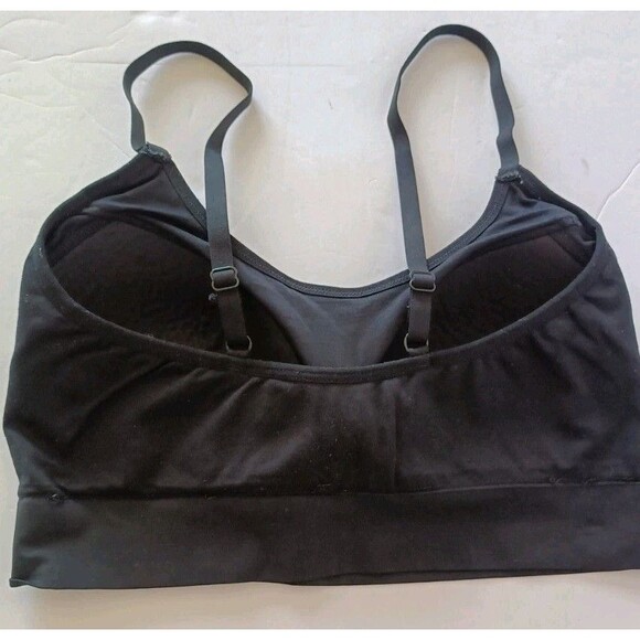 Gilligan OMalley Bralette Bra Sz Medium Black Wireless Lined  Pullover Seamless - Picture 3 of 4